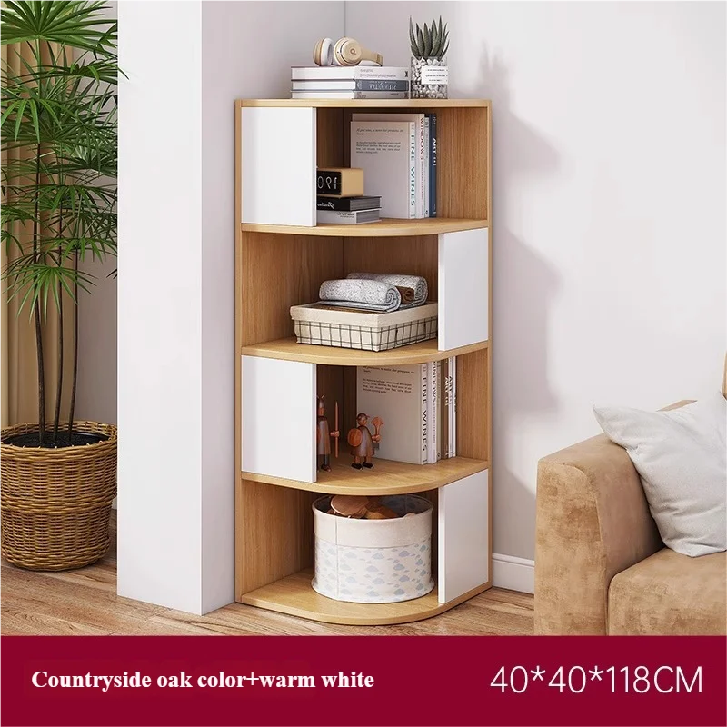 Solid Wood Wall-Mounted Corner Shelf Unit Narrow Bookshelf with Storage Space-Saving Design for Small Living Room & Home Office