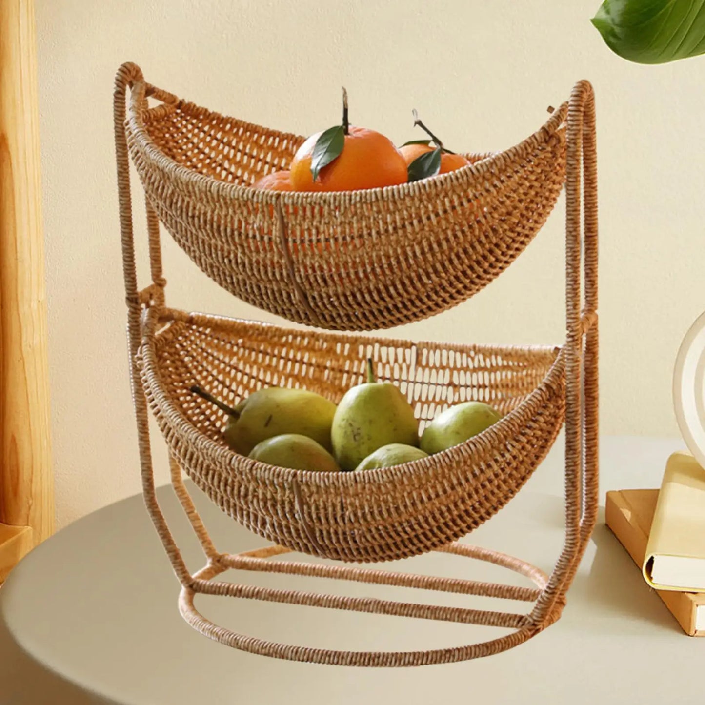 Fruit Basket of 2 Creative Decorative Levels for The Dining Party Vacation