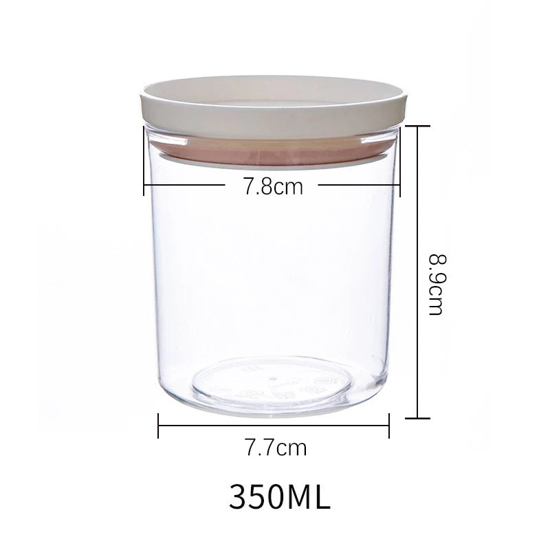 Clear Airtight Food Storage Jar — Sealed Container for Snacks & Pantry Staples