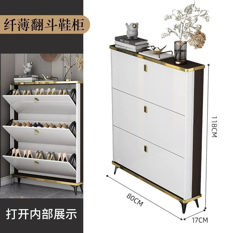 Living Room Household Furniture Ultra-thin Shoe Cabinets Dormitory Hallway Porch Shoe Shelf Small Apartment Hotel Storage Rack