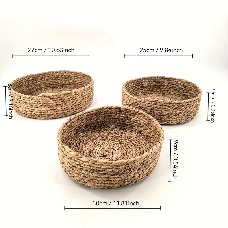 Hand-Woven Straw Baskets, Boho Storage for Home & Office. Perfect Organizer for Towels, Toys & More. Chic Gift Idea!