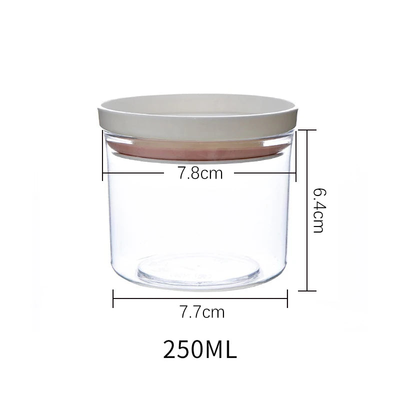 Clear Airtight Food Storage Jar — Sealed Container for Snacks & Pantry Staples