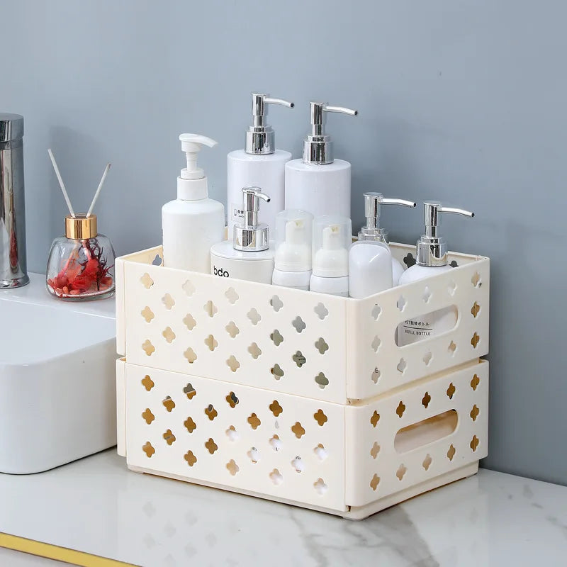 Foldable Storage Baskets Desktop Stackable Cute Makeup Jewellery Toys Boxes for Bedroom Classroom Office Organizer