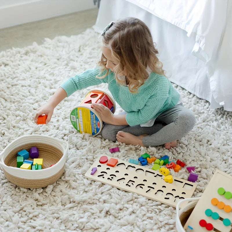 5pcs set of circular small baskets,hand woven baskets,toy storage baskets, fruits,remote controls,bathroom,table, key baskets