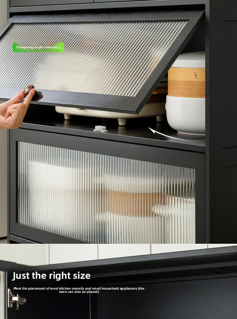 Kitchen shelf, floor standing multifunctional bowl cabinet, microwave oven cabinet, dining side storage cabinet