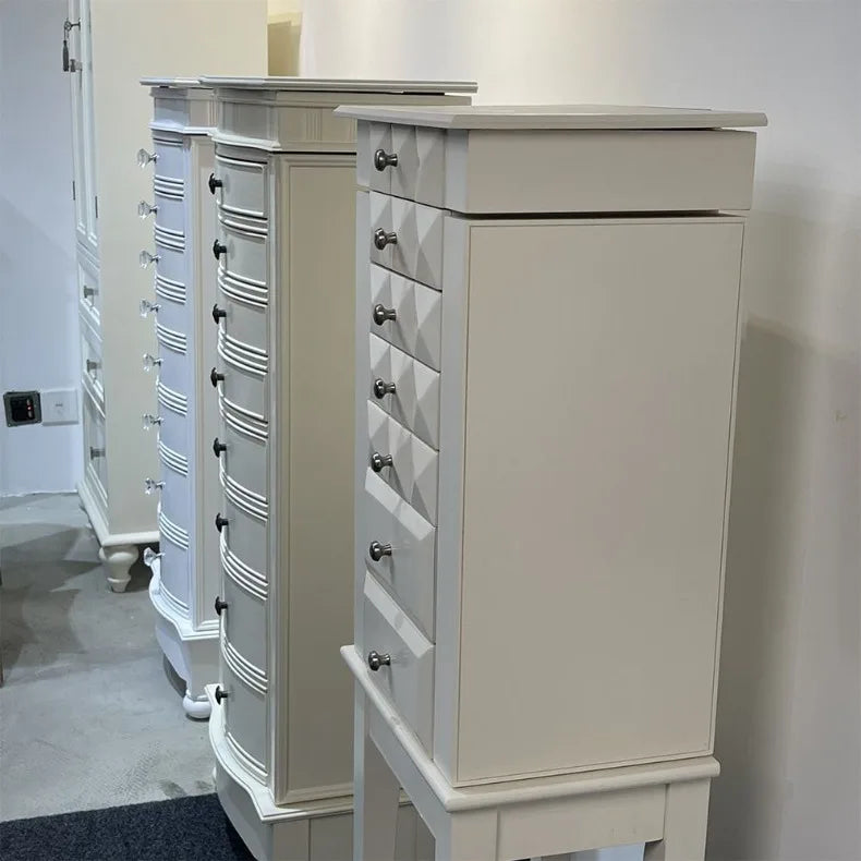 Large Jewelry Cabinet Wooden Storage Locker Living Room Dressers for Bedroom Drawer Storage Furniture Organizer Decoration