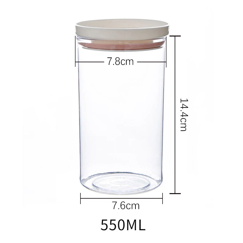 Clear Airtight Food Storage Jar — Sealed Container for Snacks & Pantry Staples