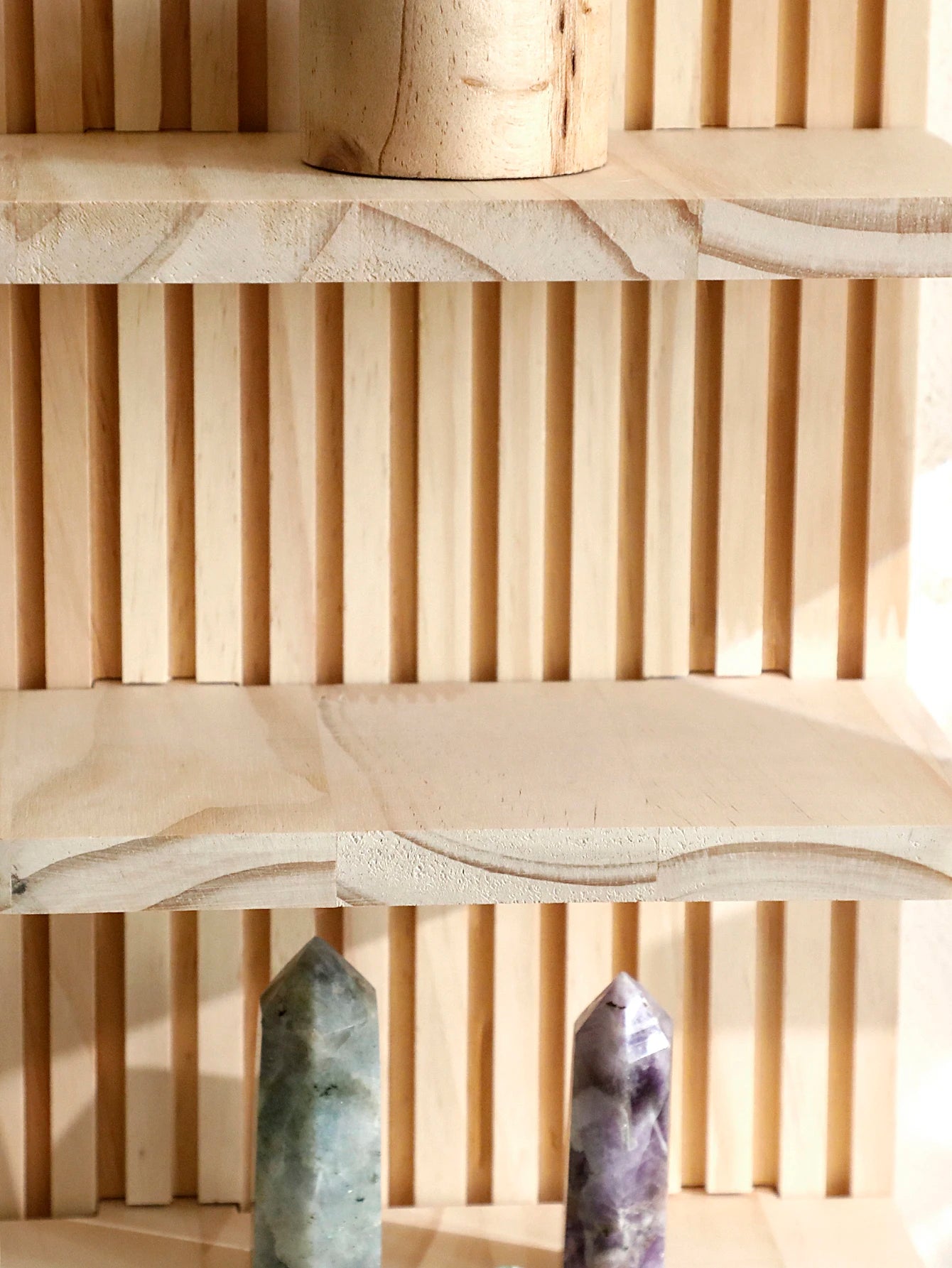 5-Tier Arched Wooden Wall Shelf – Natural Floating Display