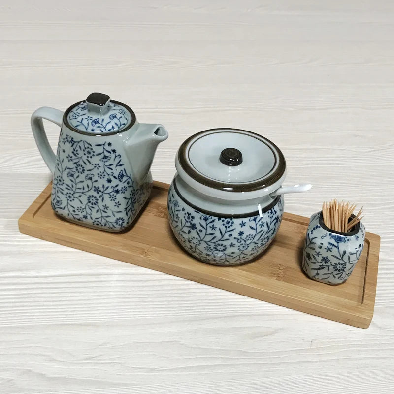 Kitchen Condiment Storage Set, Household Chopstick Holder, Unique Oil Dispenser, Modern Dining Table Organization