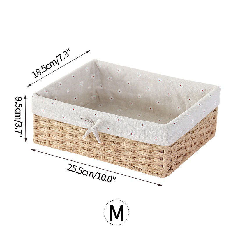 Desk Top Storage Baskets Handmade Storage Box Key Toy Sundries Organizer Laundry Hamper Baskets Clothes Book Snack Storage Box