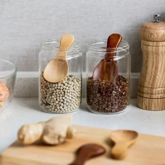 Mini Natural Wooden Spoons — Short-Handle Set for Tea, Coffee & Spices