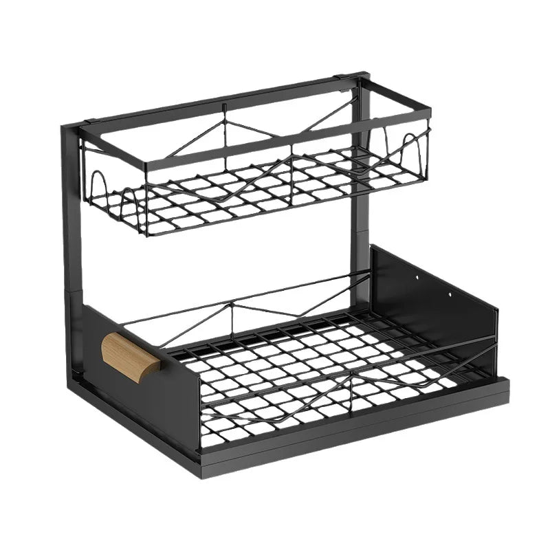 Kitchen Drawer Storage Rack, Pull-Out Under-Sink Organizer, Multi-Layer Storage Shelf, Cabinet Organizer for Kitchen Essential
