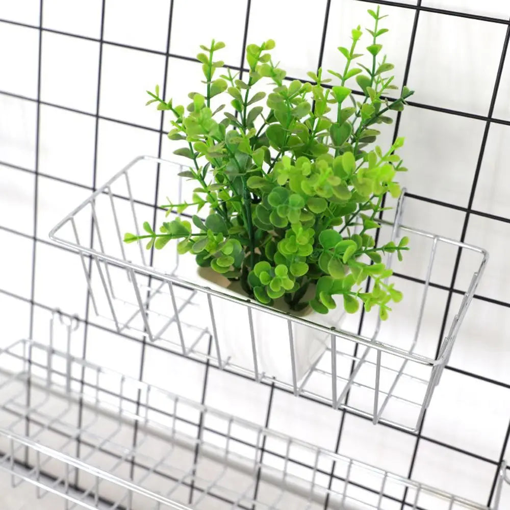 Multifunctional Kitchen Bathroom Panel Basket DIY Hanging Grid Rack Art Storage Baskets Display Racks Home Wall Decoration