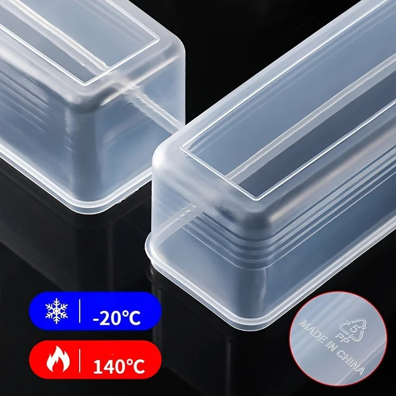 4-Piece Long Rectangular Food Storage Containers for Refrigerator Organization