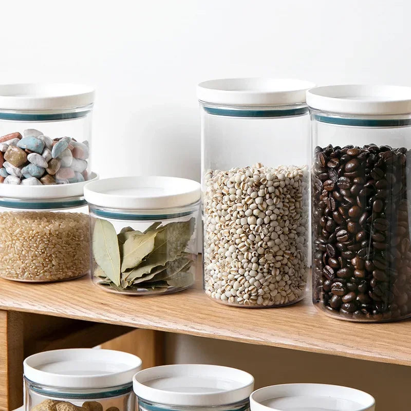 Clear Airtight Food Storage Jar — Sealed Container for Snacks & Pantry Staples
