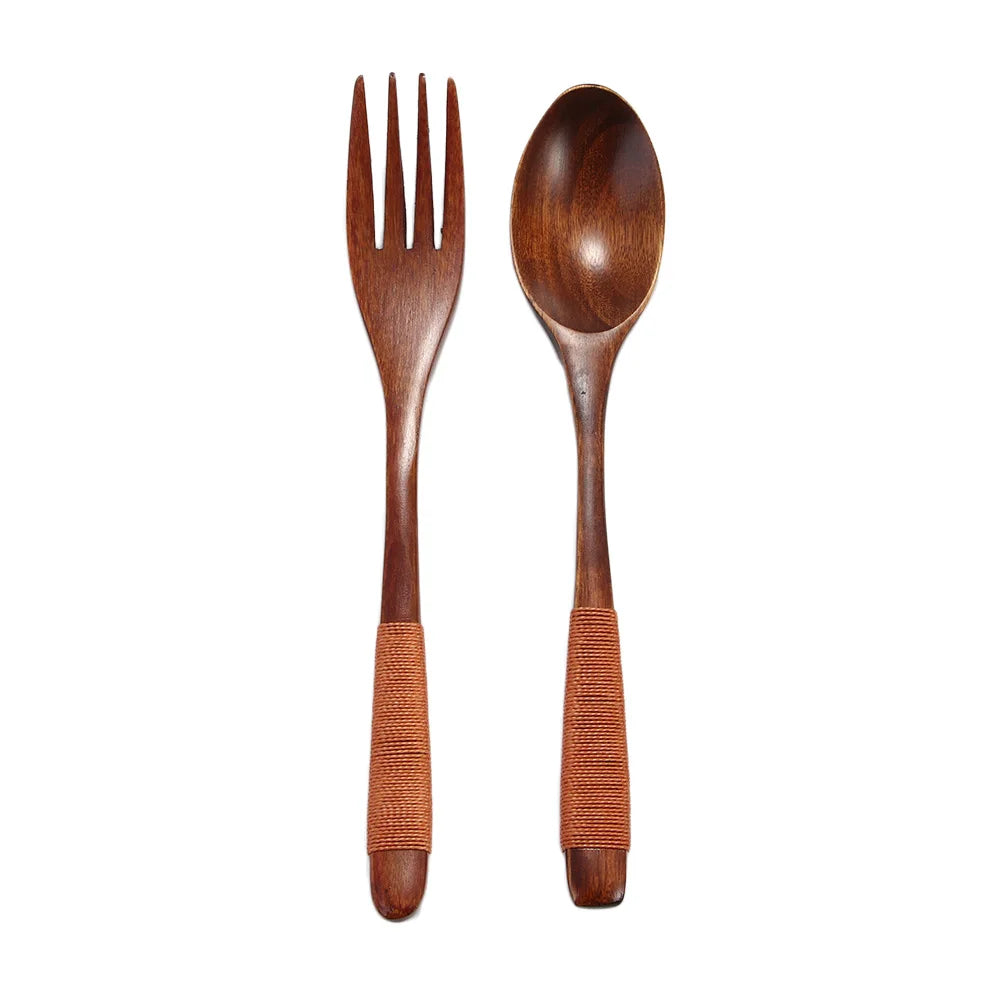Dinner Kit Wooden Utensil Kitchen Supplies Soups Cereal Tableware Dinnerware Sets Fork Spoon