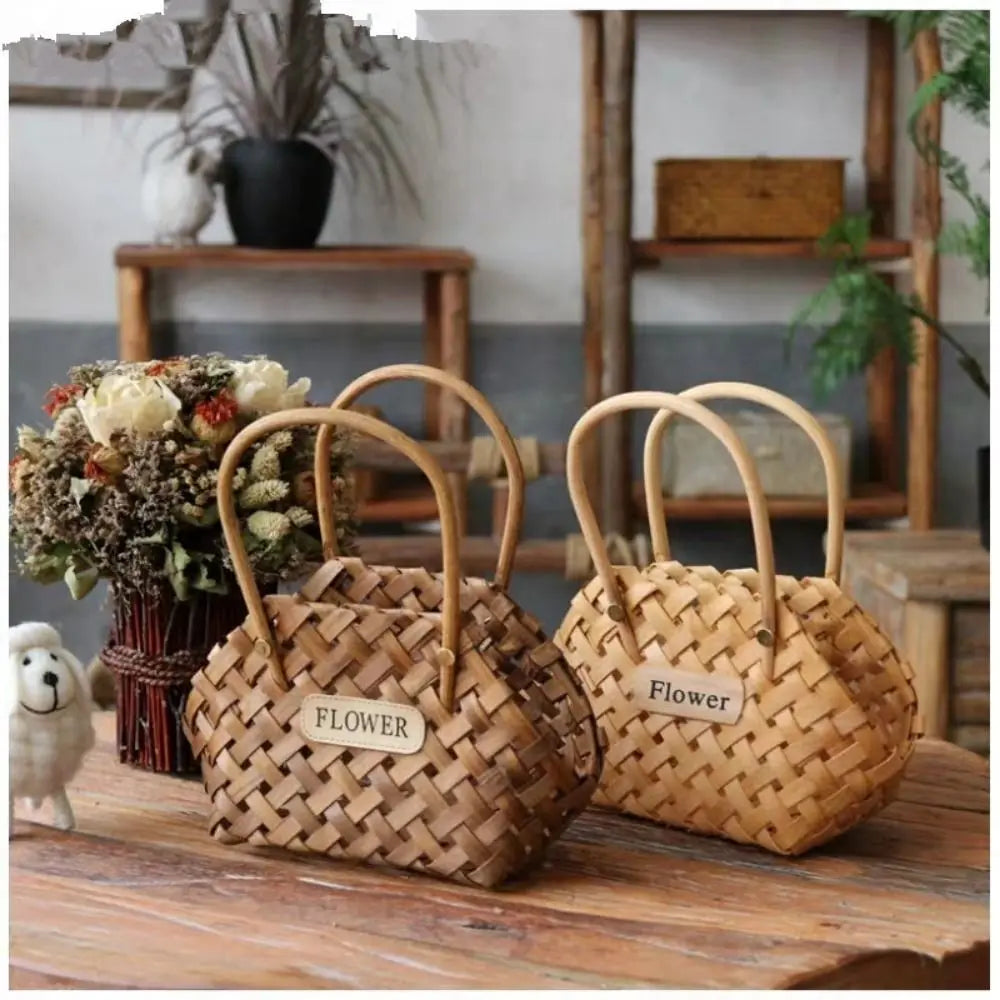 Girl Basket Wicker Baskets Basket Wicker Or Bamboo Baskets Cachepot For Flowers Bamboo Basket Decorative Flower Baskets