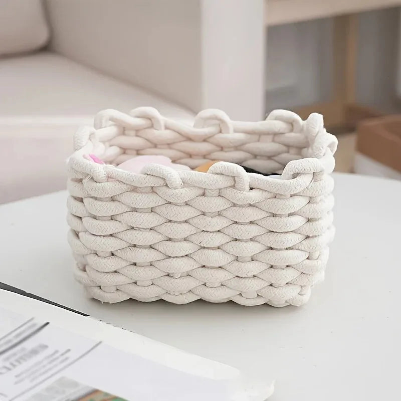 Hand-woven bathroom storage baskets for countertops, bedrooms, and living rooms - high-quality durable home storage baskets