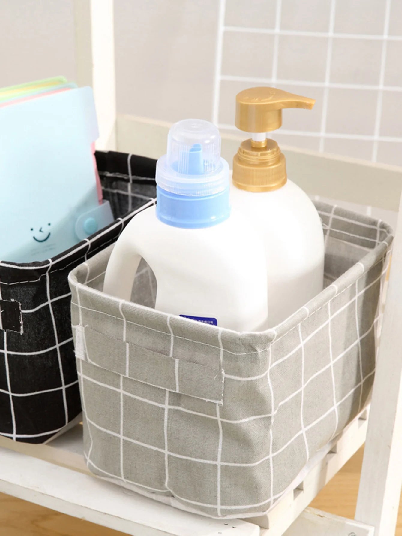 Fabric Storage Baskets Home Organizers Decorative Bins Clothes Toys Books Foldable Cloth Baskets Storage Containers with Handles