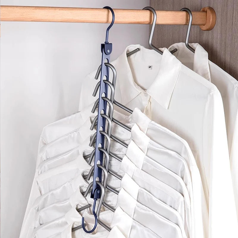 Rotating Hanger Organizer Rack — Foldable Wardrobe Space-Saving Hook