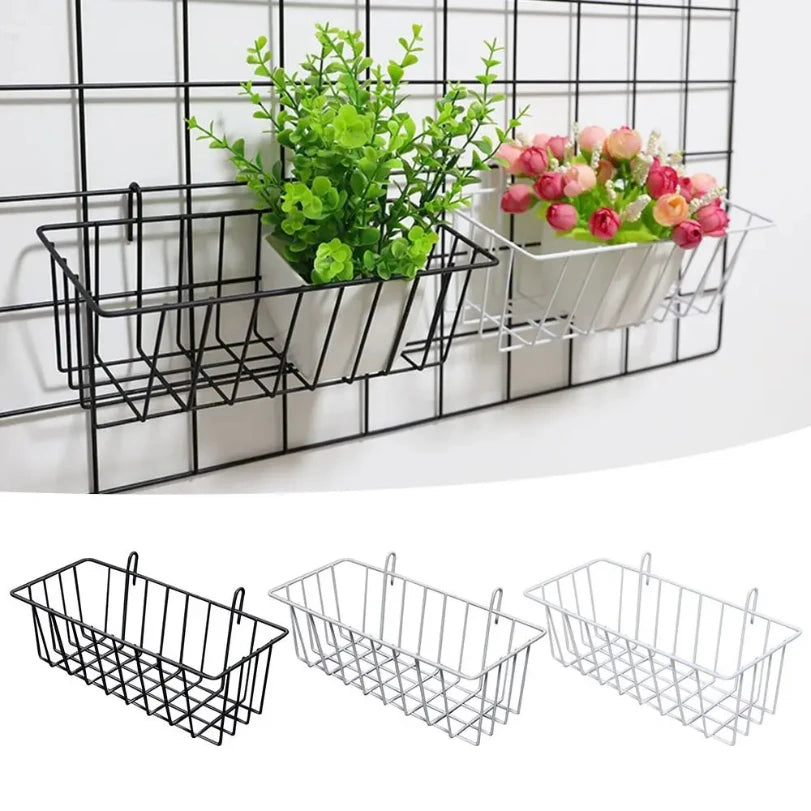 Multifunctional Kitchen Bathroom Panel Basket DIY Hanging Grid Rack Art Storage Baskets Display Racks Home Wall Decoration