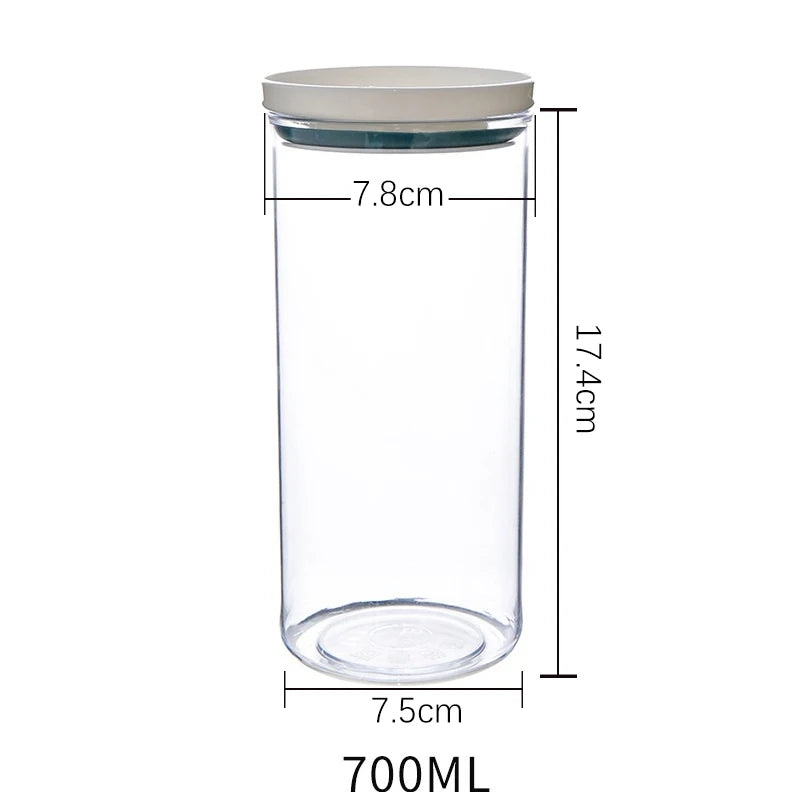 Clear Airtight Food Storage Jar — Sealed Container for Snacks & Pantry Staples