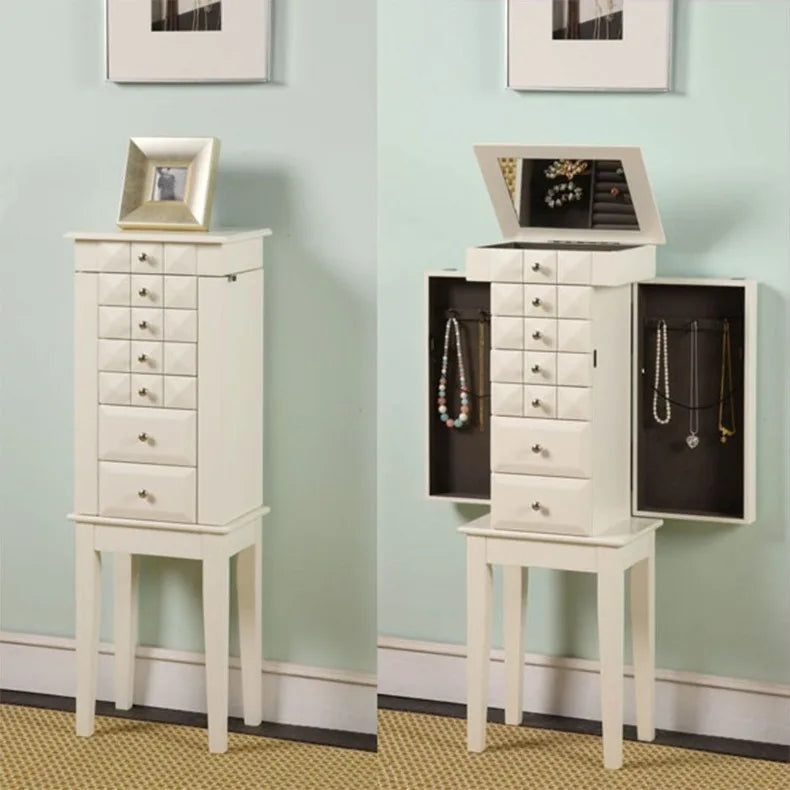 Large Jewelry Cabinet Wooden Storage Locker Living Room Dressers for Bedroom Drawer Storage Furniture Organizer Decoration