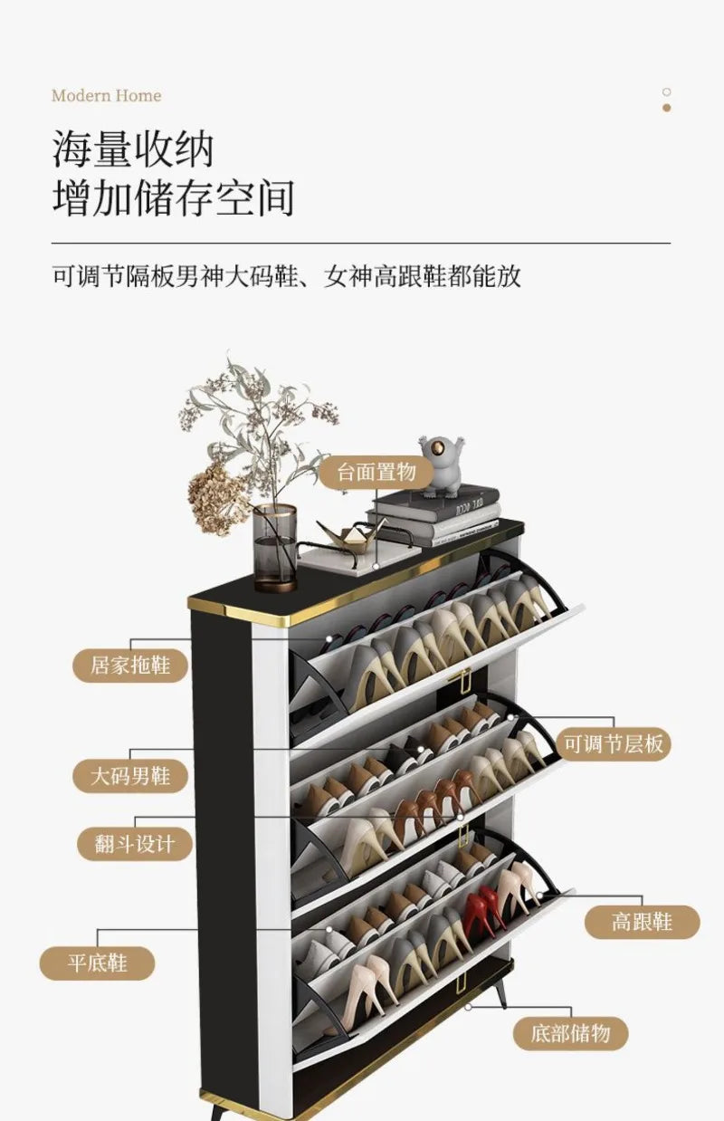 Living Room Household Furniture Ultra-thin Shoe Cabinets Dormitory Hallway Porch Shoe Shelf Small Apartment Hotel Storage Rack