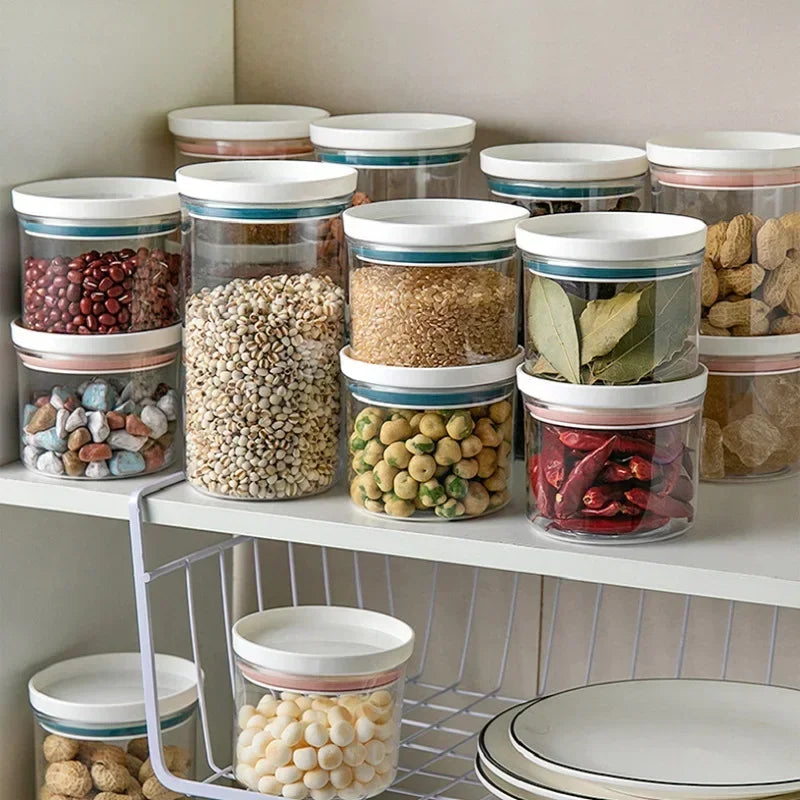 Clear Airtight Food Storage Jar — Sealed Container for Snacks & Pantry Staples