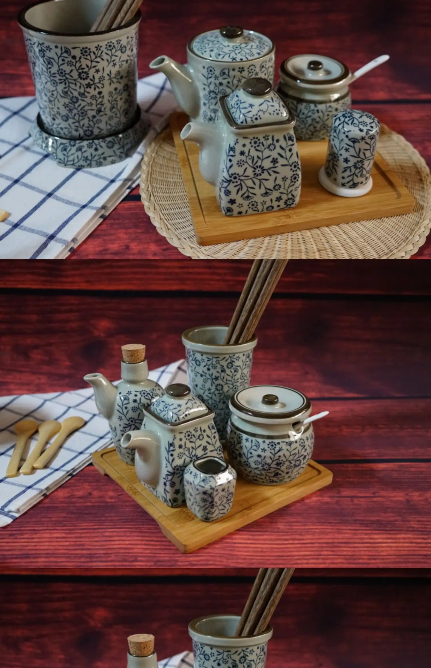 Kitchen Condiment Storage Set, Household Chopstick Holder, Unique Oil Dispenser, Modern Dining Table Organization