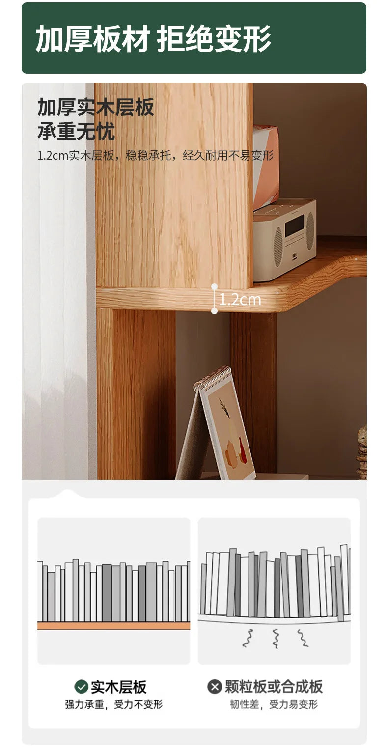 Solid Wood Corner Bookshelf 3-5 Tier Bookcase Storage Shelf Organizer Rack for Living Room Bedroom Home Office Furniture