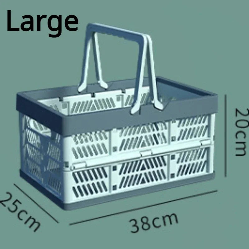 Foldable Pastel Storage Basket  Large Foldable Storage Box with Handle for Kitchen, Living Room, and Desktop Organization