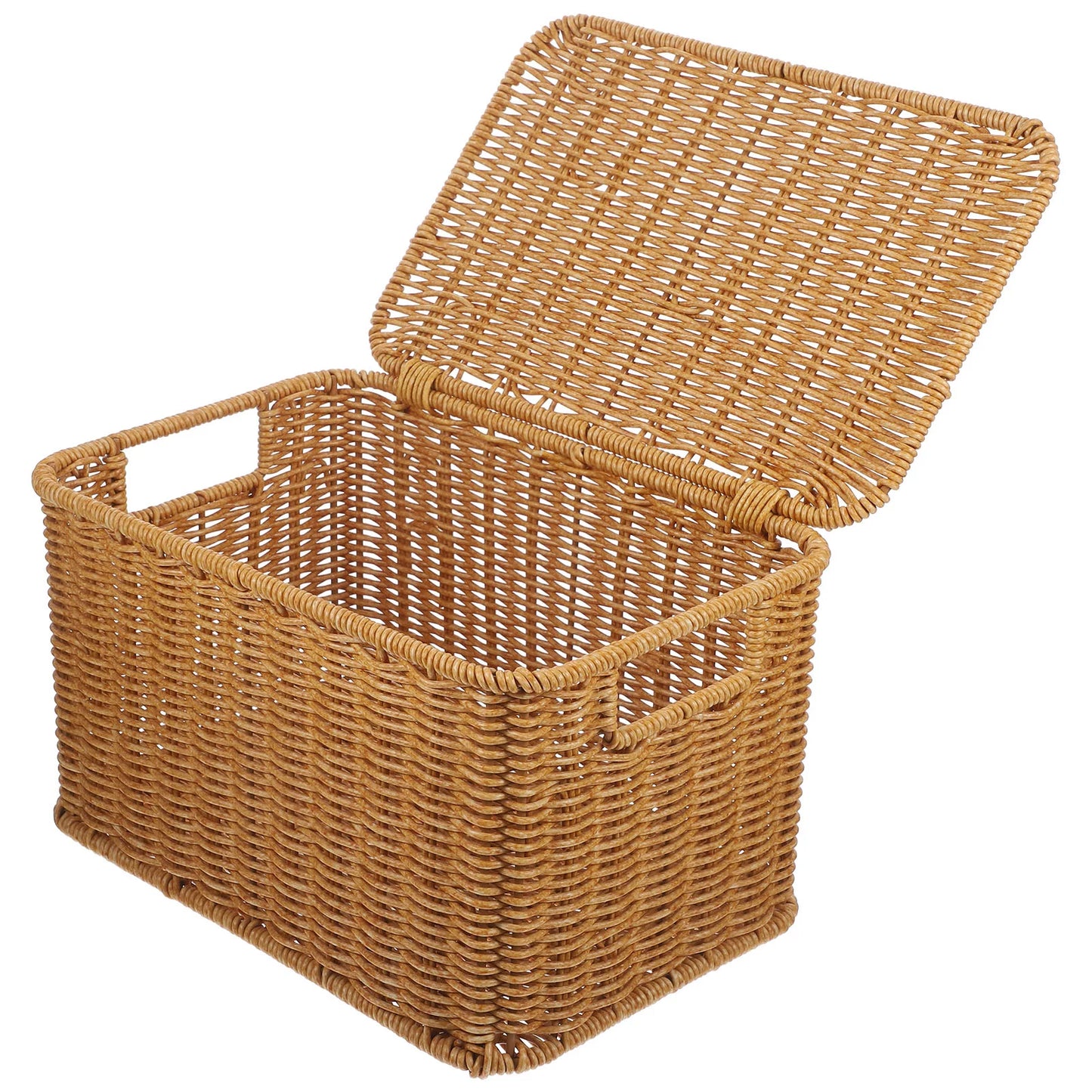 Basket Woven Storage Box Multi Function Basket Decorative Container Home Bins Indoor Clothes Toy Holder Lightweight Basket