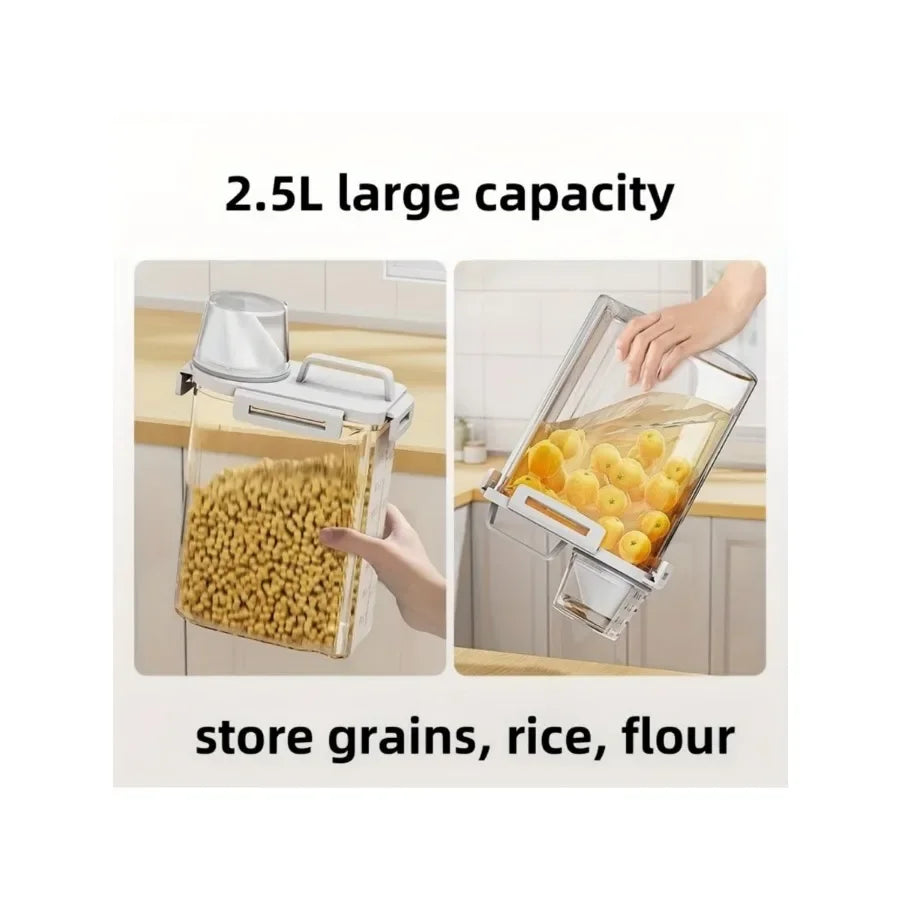 2.5L Airtight Food Storage Container for Grains, Rice & Flour