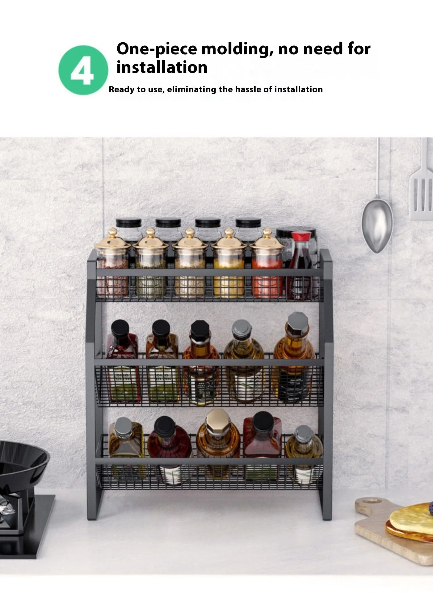 Kitchen Condiment Shelf Multi Tier Drawer Storage Cabinet Basket Organizer Drawer Ideal Countertop Pantry Under The Sink Desktop