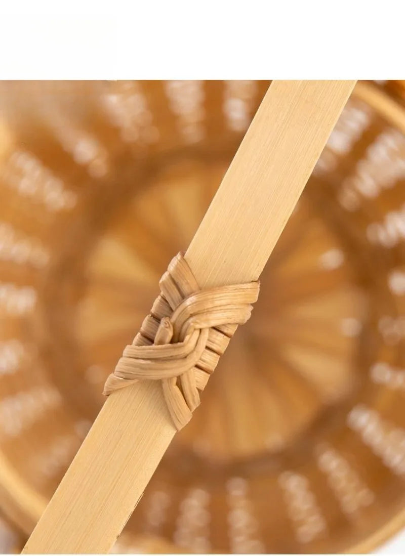 Woven Basket with Lid Decorative Small Bamboo Basket Bamboo Products Fine Woven Hand Basket Creative Small Bamboo Basket Crafts