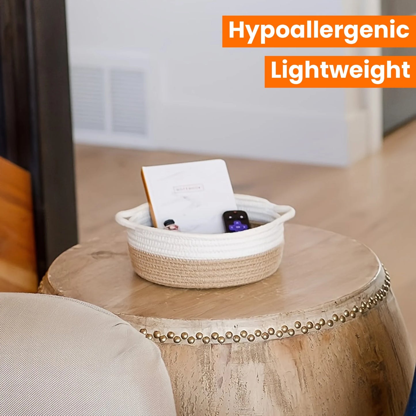 5pcs set of circular small baskets,hand woven baskets,toy storage baskets, fruits,remote controls,bathroom,table, key baskets