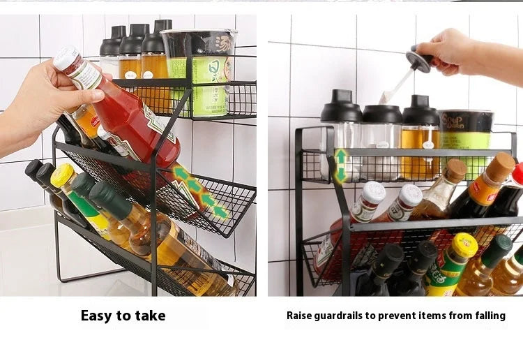 Kitchen Condiment Shelf Multi Tier Drawer Storage Cabinet Basket Organizer Drawer Ideal Countertop Pantry Under The Sink Desktop