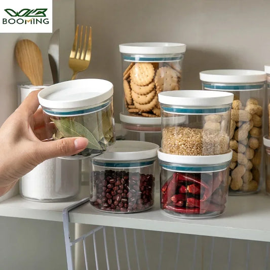 Clear Airtight Food Storage Jar — Sealed Container for Snacks & Pantry Staples