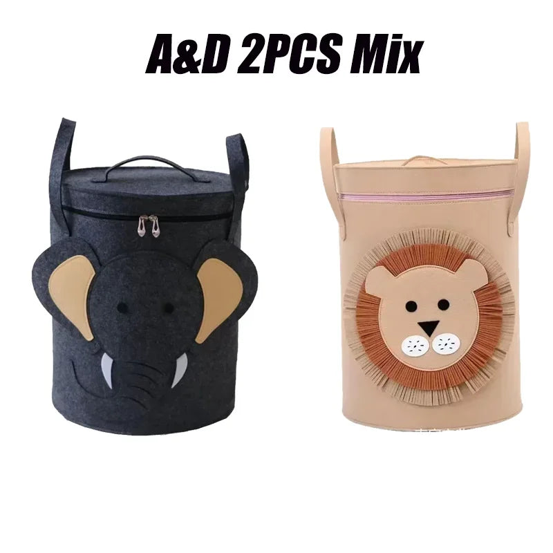 Foldable Kids Storage Basket with Lid — Large-Capacity Toy Organizer