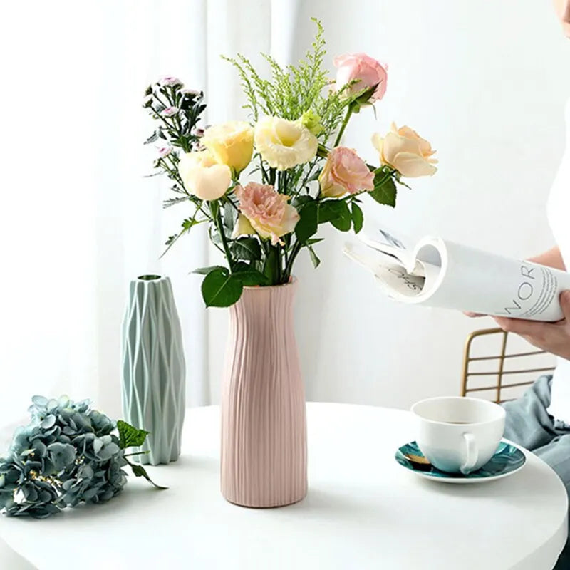 Modern Nordic Basket Vase — Minimalist Decorative Flower Holder
