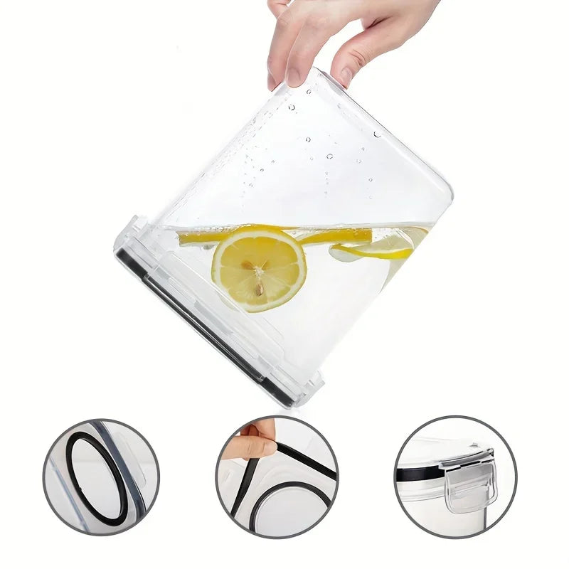 Stackable Food Storage Containers with Lids for Pantry & Rice Organization